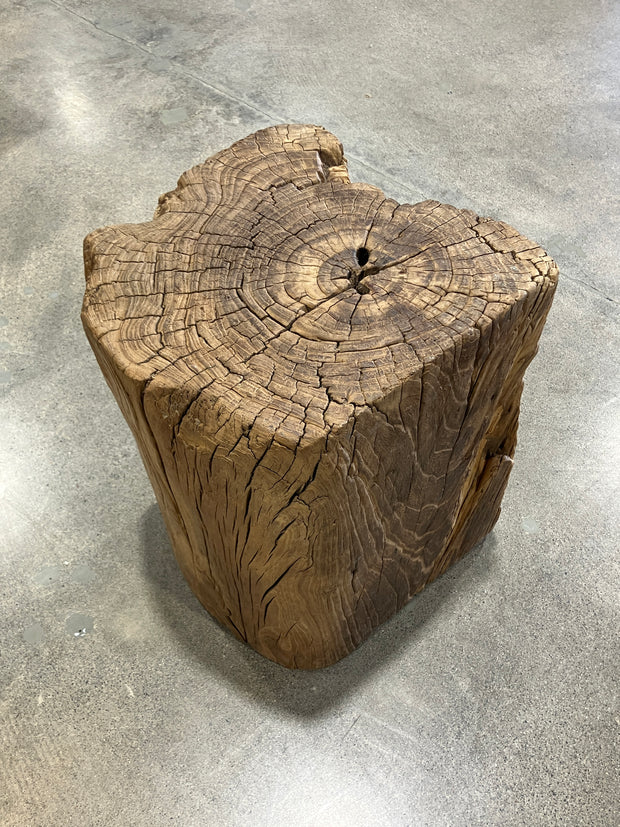 Reclaimed Elm Stump Stool