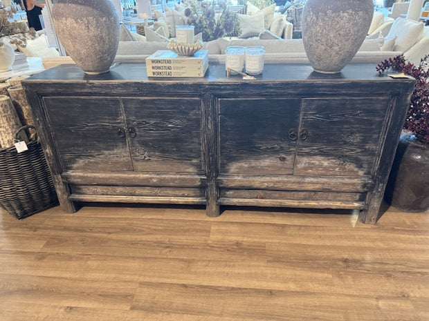 Vintage Chinese Buffet, Distressed  Back Finish (A)