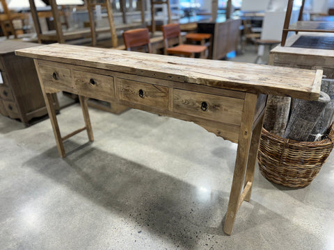 Vintage 4 Drawer Console