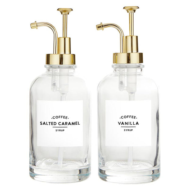 Glass Coffee Syrup Dispenser, Set of 2