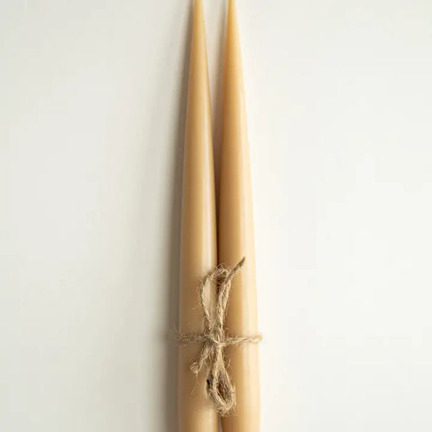 Narrow Taper Candle, Set of 2, Latte, 9.85"