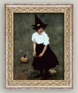 Little Witch, Fancy Gold Frame, 8x10