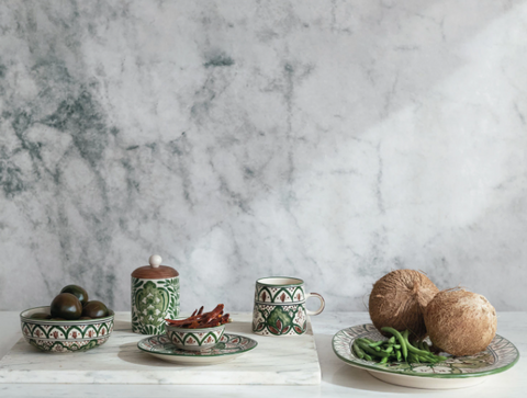 Hand-Painted Stoneware Floral Mug