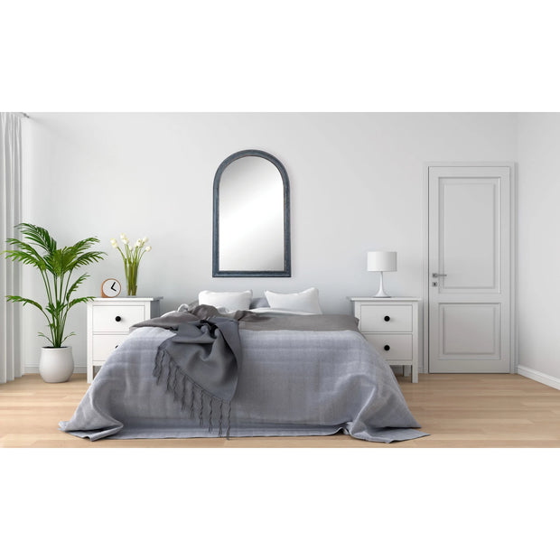 Distressed Framed Wall Mirror, Arched