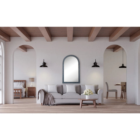 Distressed Framed Wall Mirror, Arched
