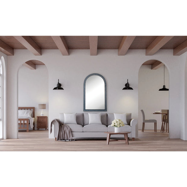 Distressed Framed Wall Mirror, Arched
