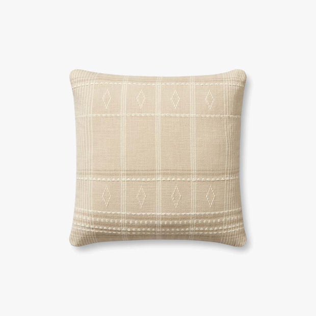 Lina Pillow, Ivory Beige, 18x18