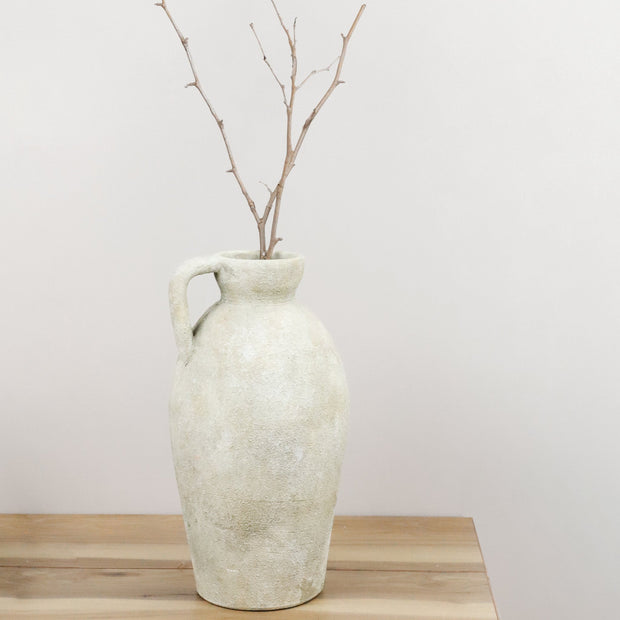 Natural Ceramic Vase w/ Handle, two sizes