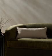 Woven Natural Brown Lumbar Pillow, 12x27