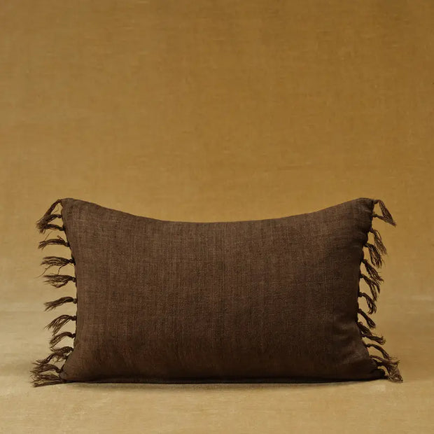 Jemina Lumbar Pillow, Brown, 13x21