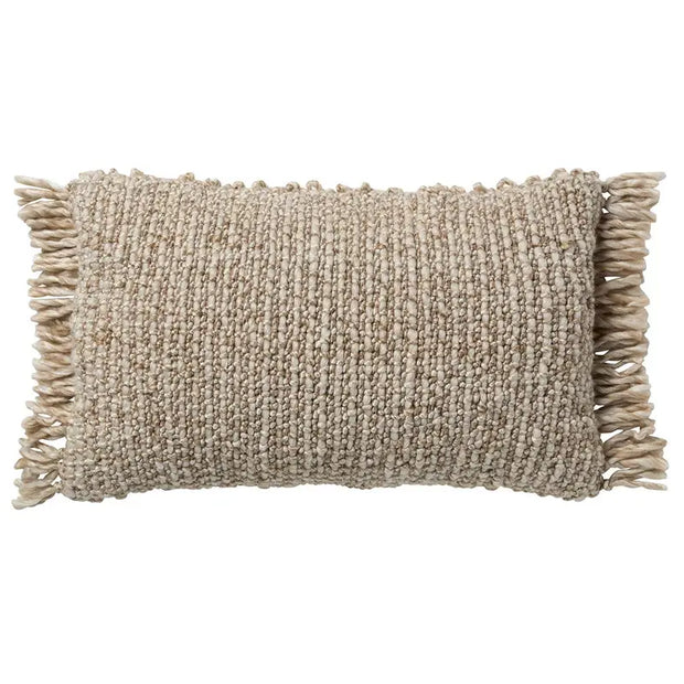 Angora Lumbar Pillow, Tan & Taupe, 16x24