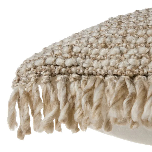 Angora Lumbar Pillow, Tan & Taupe, 16x24