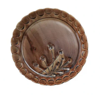 Scalloped Plate, Brown