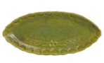 Scalloped Oval Plate, Green