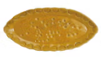 Scalloped Oval Plate, Mustard
