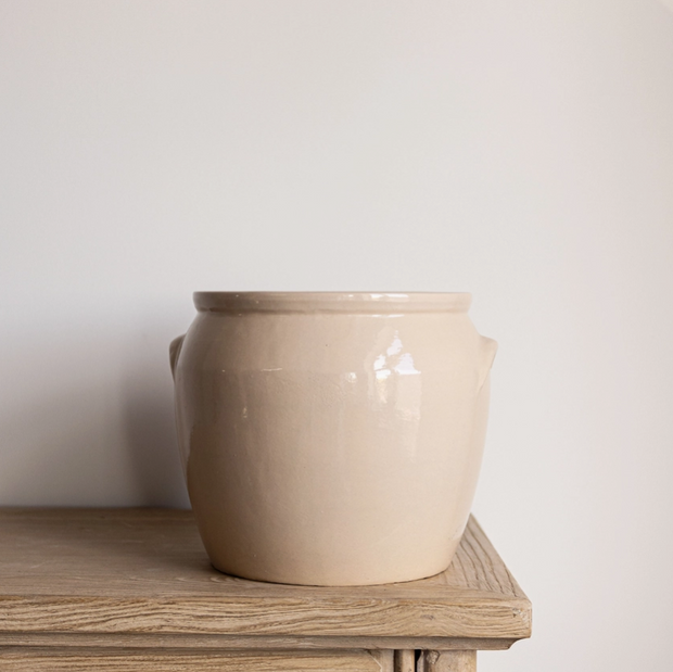 French Replica Cream Confit Crock Pot, Large