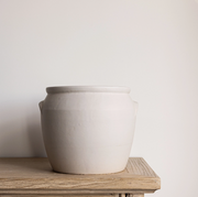 French Replica White Confit Crock Pot, Small