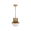 Precision Small Pendant, Antique Burnished Brass w/White Glass