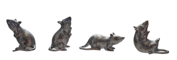 Stoneware Rats, Set of 4