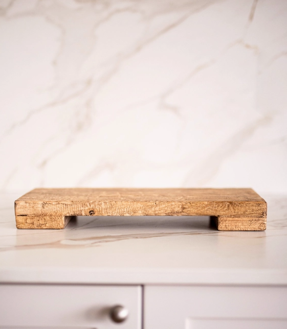 Trivet Riser Solid Reclaimed Elm Wood