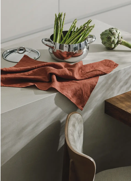 Terracotta Linen Tea Towel