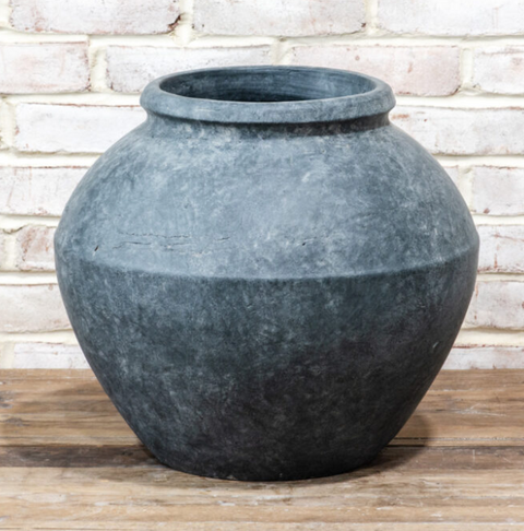 15" Round Charcoal Clay Pot