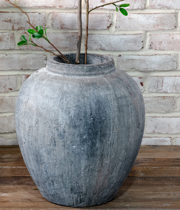 15" Charcoal Cement Pot