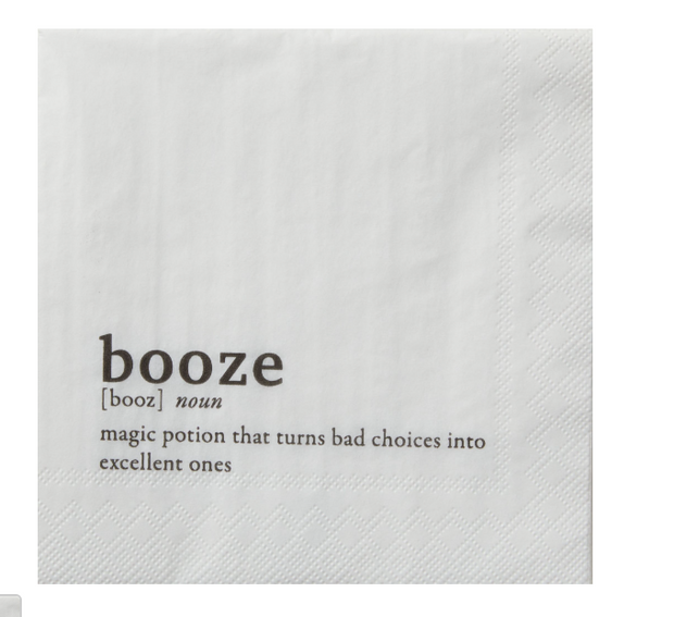 Beverage Napkin, Booze