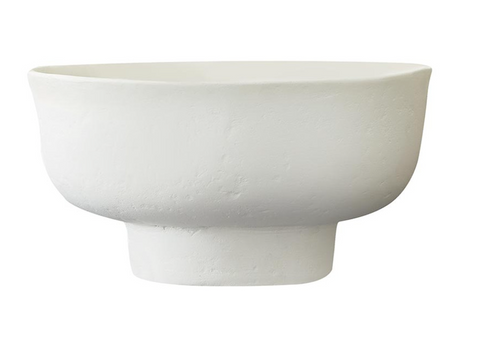 Paper Mache Bowl, White