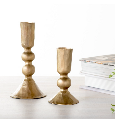 Brass Ball Candle Holders, 2 Sizes