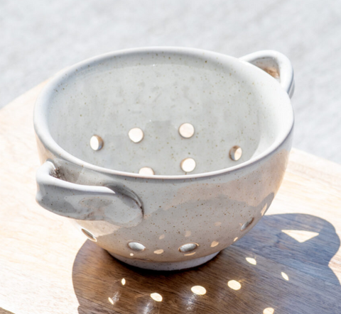 Mini Ceramic Colander w/ handles