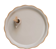 Stoneware Plate w/ Hedgehog Toothpick Holder