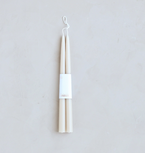 Parchment Dipped Taper Candle, Two Sizes