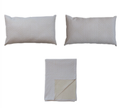 Queen White and Cream Bed Cover w/ Two Shams