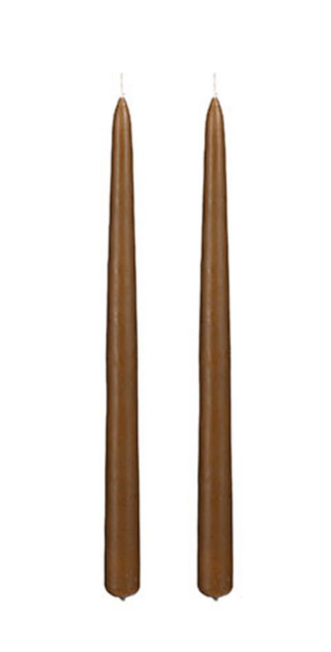 Dark Brown Taper Candle, set of two