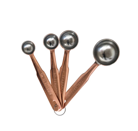 Copper/Stainless Steel Measuring Spoons, Set of 4