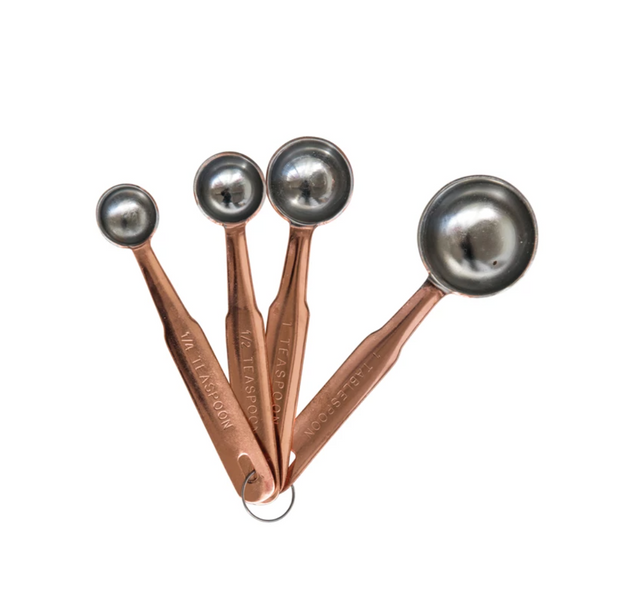 Copper/Stainless Steel Measuring Spoons, Set of 4