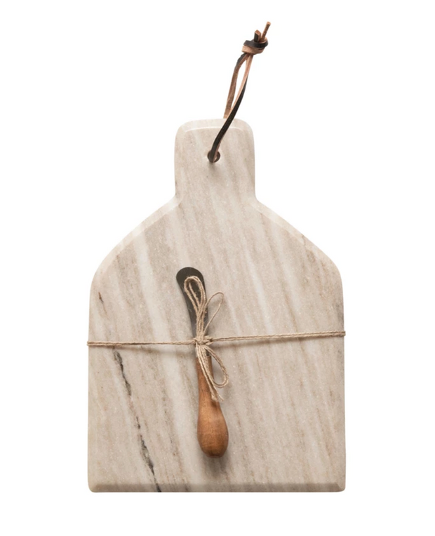 Marble Cheese Cutting Board w/ Canape Knife