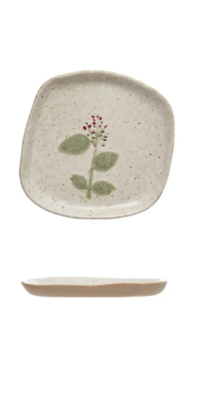Hand-Painted Flower Plates, three styles