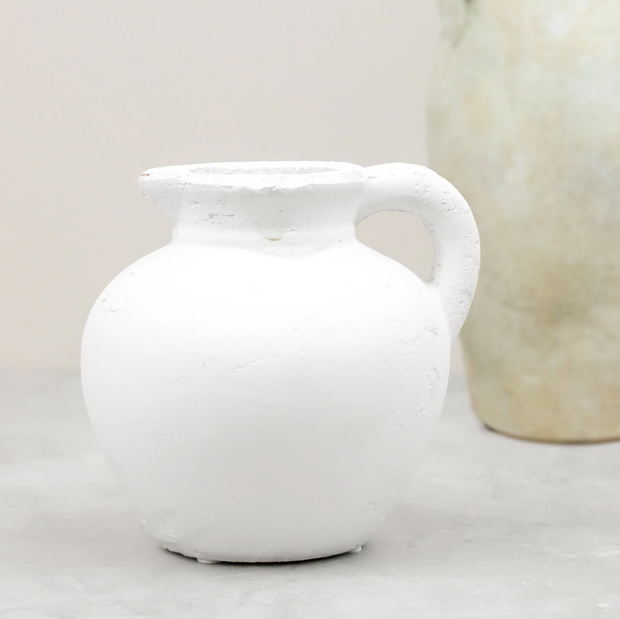 Matte White Handle Vase