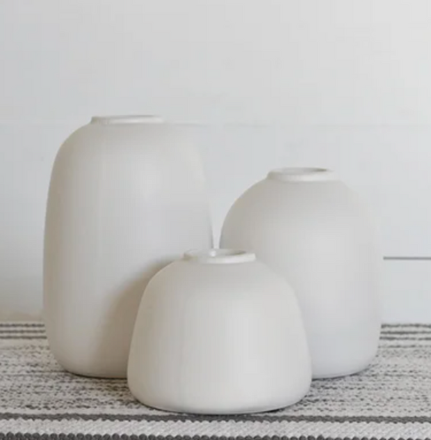 Matte White Bud Vases, three sizes