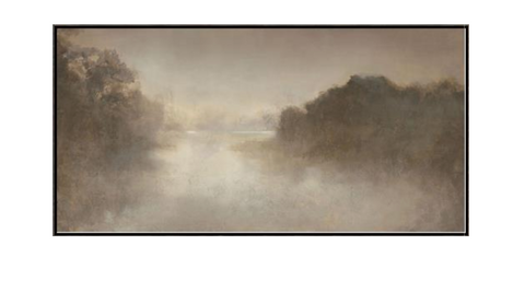 Misty Lake II Framed Canvas