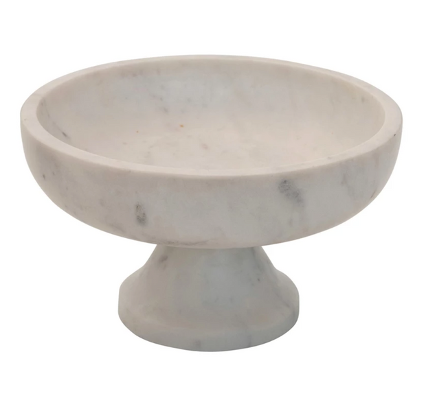 Round Marble Footed Bowl
