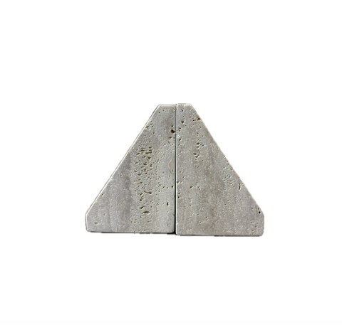 Triangle Travertine Bookends, set of 2