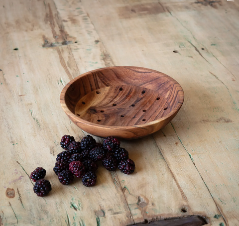 Wooden Berry Washing Bowl