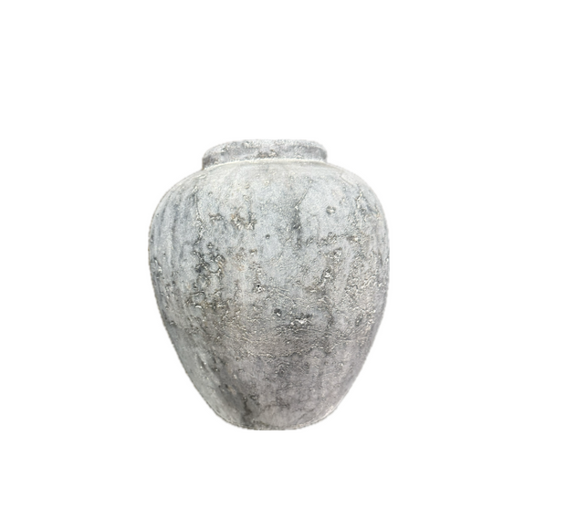 9" Grey Round Vase