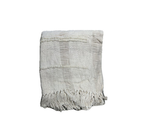 Textured Throw w/ Fringe