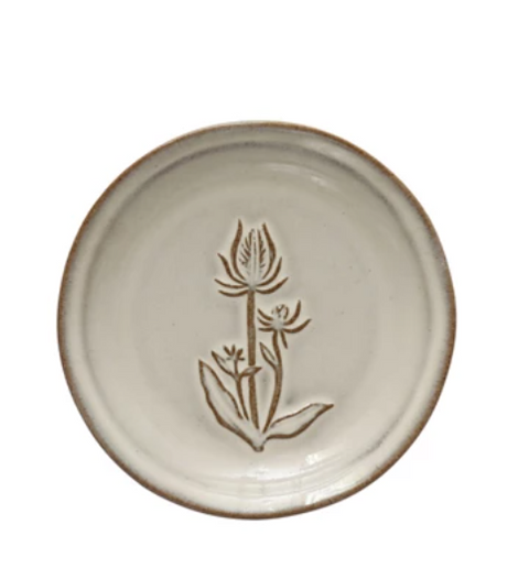 Embossed Dish w/ Flower, 4 styles