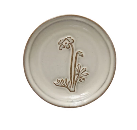 Embossed Dish w/ Flower, 4 styles