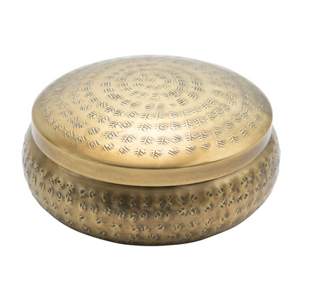 Brass Round Metal Container